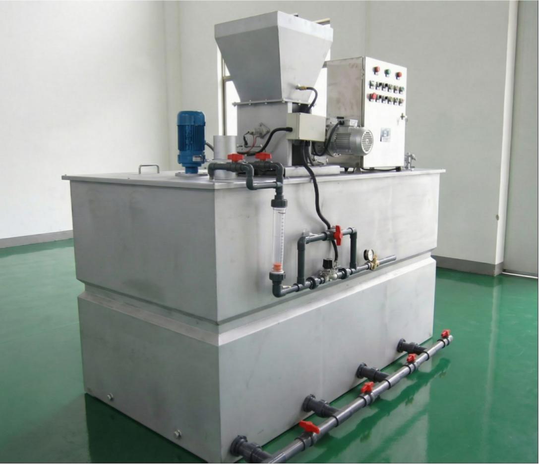 Polymer Preparation And Dosing System Installed In Industrial Wastewater Treatment Plant